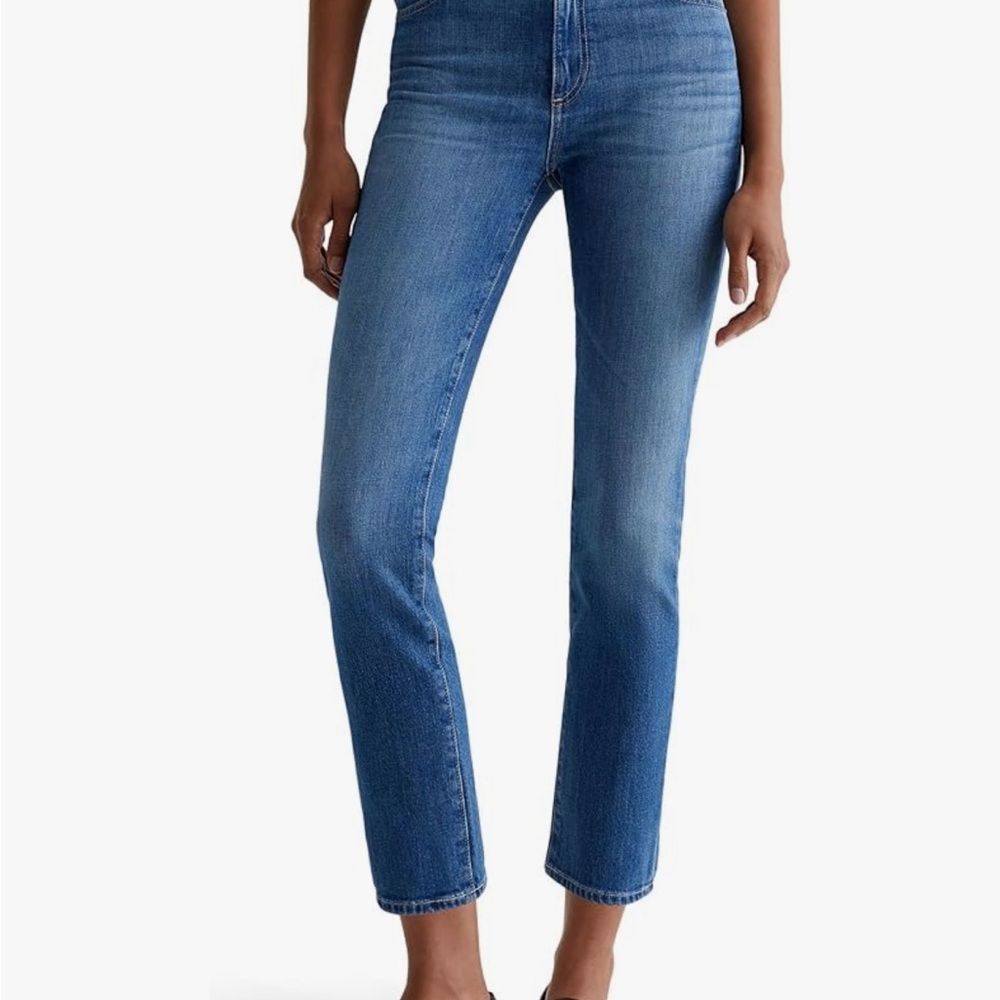 AG Adriano Goldschmied Mari Crop High-Rise Slim Straight Jeans (NWT)